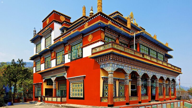 Ancient buddhist temple architecture, Pokhara, Nepal